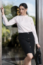 Ceyora High-Waisted Button-Up Skirt