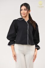 Classic Noir Piped Top - Image 4