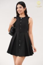 Belle Nair Fit & Flare Dress - Image 4