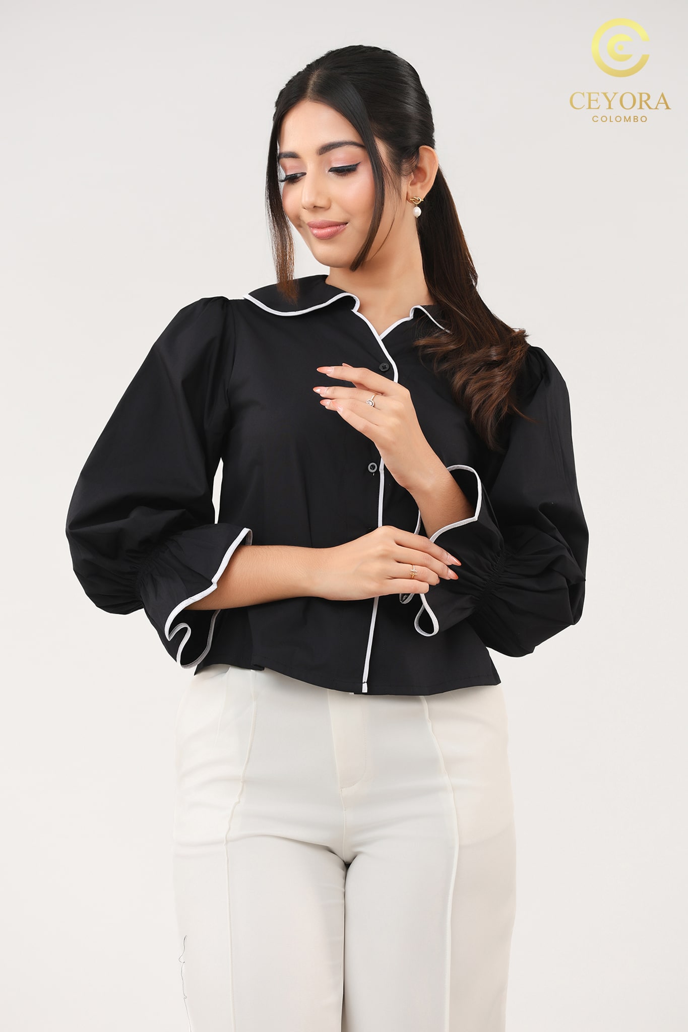 2(5)-min Classic Noir Piped Top - Image 1