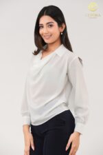 Draped Neckline Top - Image 3