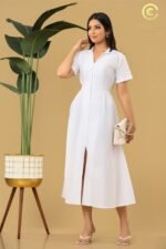 V-Neck Slit Maxi Dress - Image 3