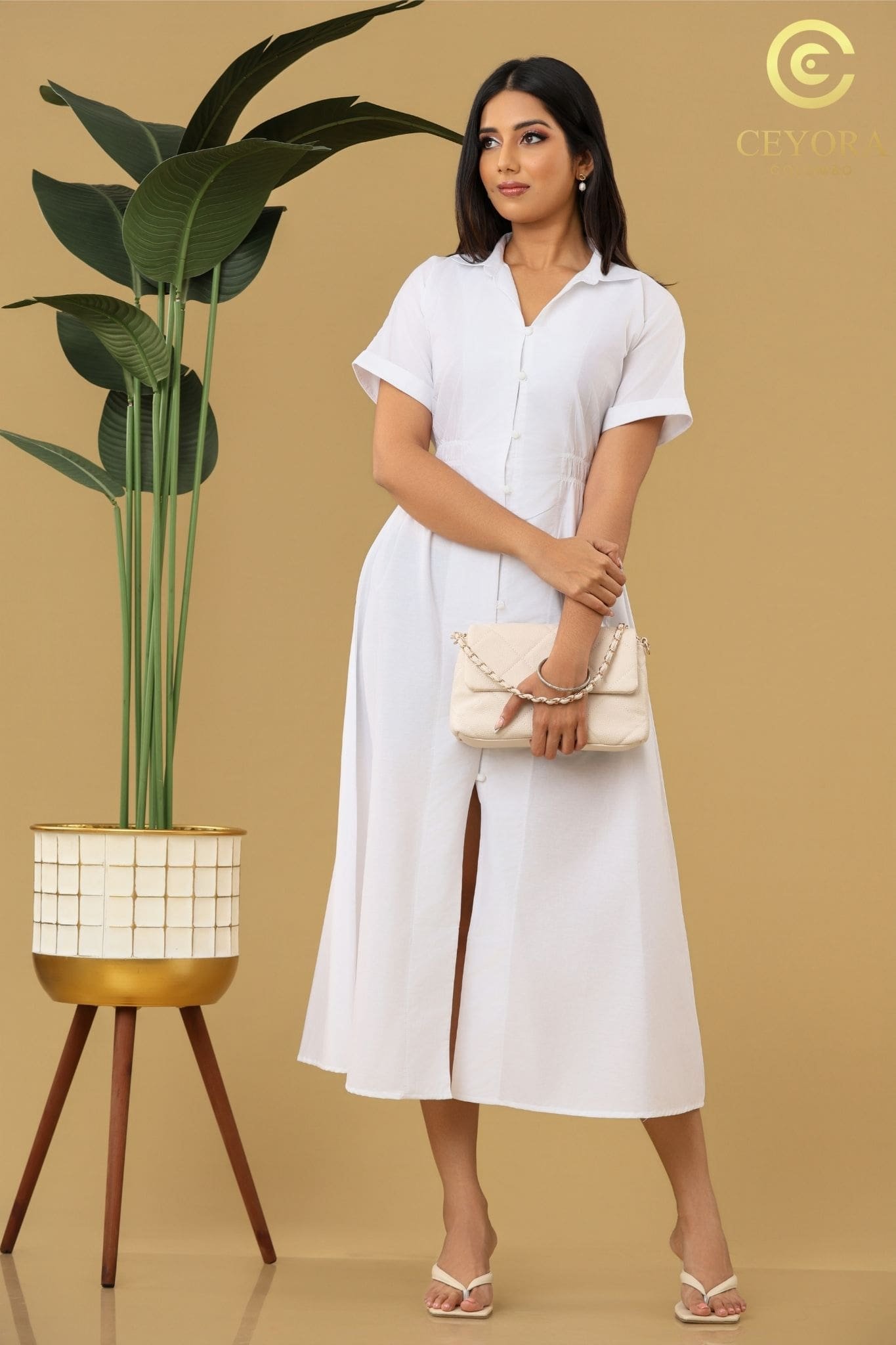 4(9)-min V-Neck Slit Maxi Dress - Image 1