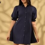 Structured Puff-Sleeve Dress