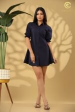 Structured Puff-Sleeve Dress - Image 3