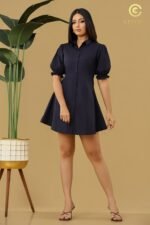 Structured Puff-Sleeve Dress - Image 2