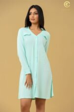 Long Sleeved Cotton Twill Shirt Dress - Image 7