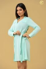Long Sleeved Cotton Twill Shirt Dress - Image 3