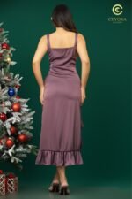 High-Slit Ruffle Hem Party Dress - Image 2