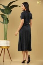 Black Polka Dot Midi Dress - Image 4