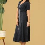 Black Polka Dot Midi Dress