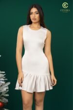 Textured Scarlet Ruffle Dress - Image 6