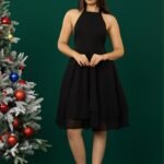 Black Halter Party Dress