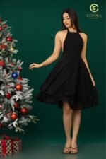 Black Halter Party Dress - Image 4