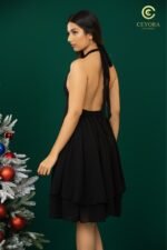 Black Halter Party Dress - Image 5