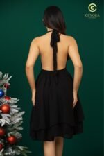 Black Halter Party Dress - Image 3