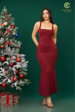 Holiday Luxe Square-Neck Maxi Dress