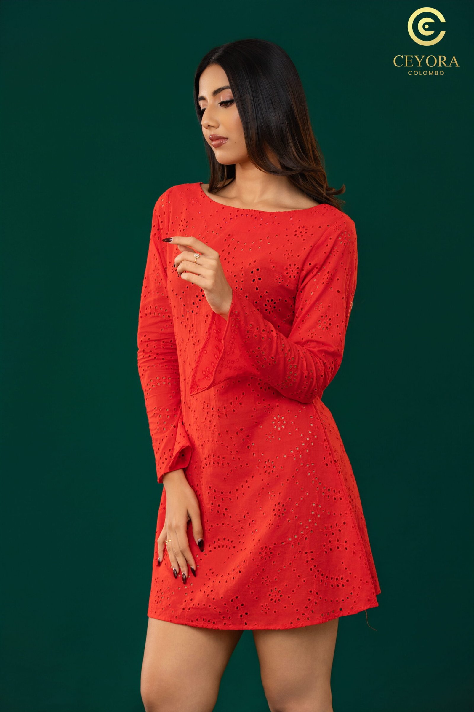 Long Sleeve Ruffle Shirt Dress