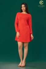 Long Sleeve Ruffle Shirt Dress - Image 2