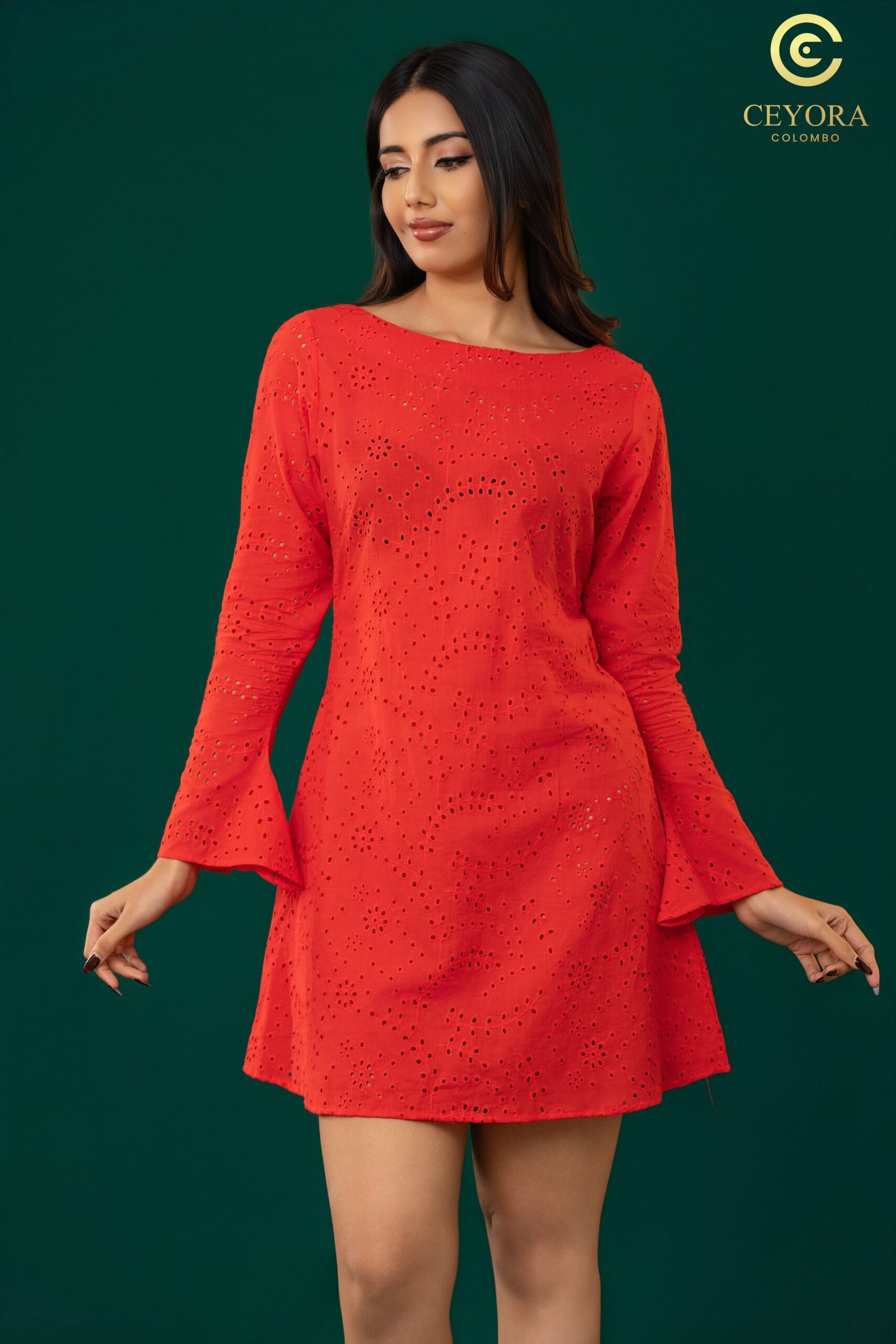 20(3)(1) Long Sleeve Ruffle Shirt Dress - Image 1