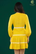 V-Neck Lace Tiered Midi Dress - Image 5