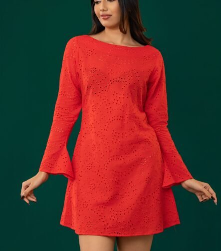 The Long Sleeve Ruffle Shirt Dress