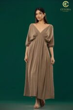 Wide-Sleeve Olive Dress - Image 2