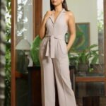 Notched collar Jumpsuit